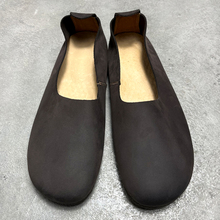 复古文艺手工软皮鞋男款宽头单层牛皮一脚蹬懒人鞋休闲牛筋底男鞋