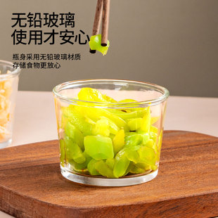 咸菜盒玻璃保鲜盒可加热密封罐食品级泡菜专用榨菜小饭盒迷你带盖