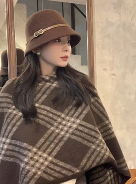 Charn Kiond 日本设计师联名款法式赫本风羊毛帽高级感礼帽渔夫帽