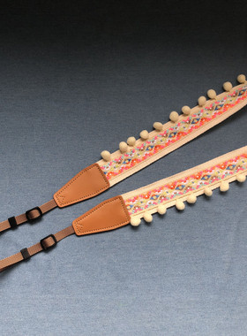 原创纯手工精美通用文艺范相机背带微单单反及拍立得Camera strap