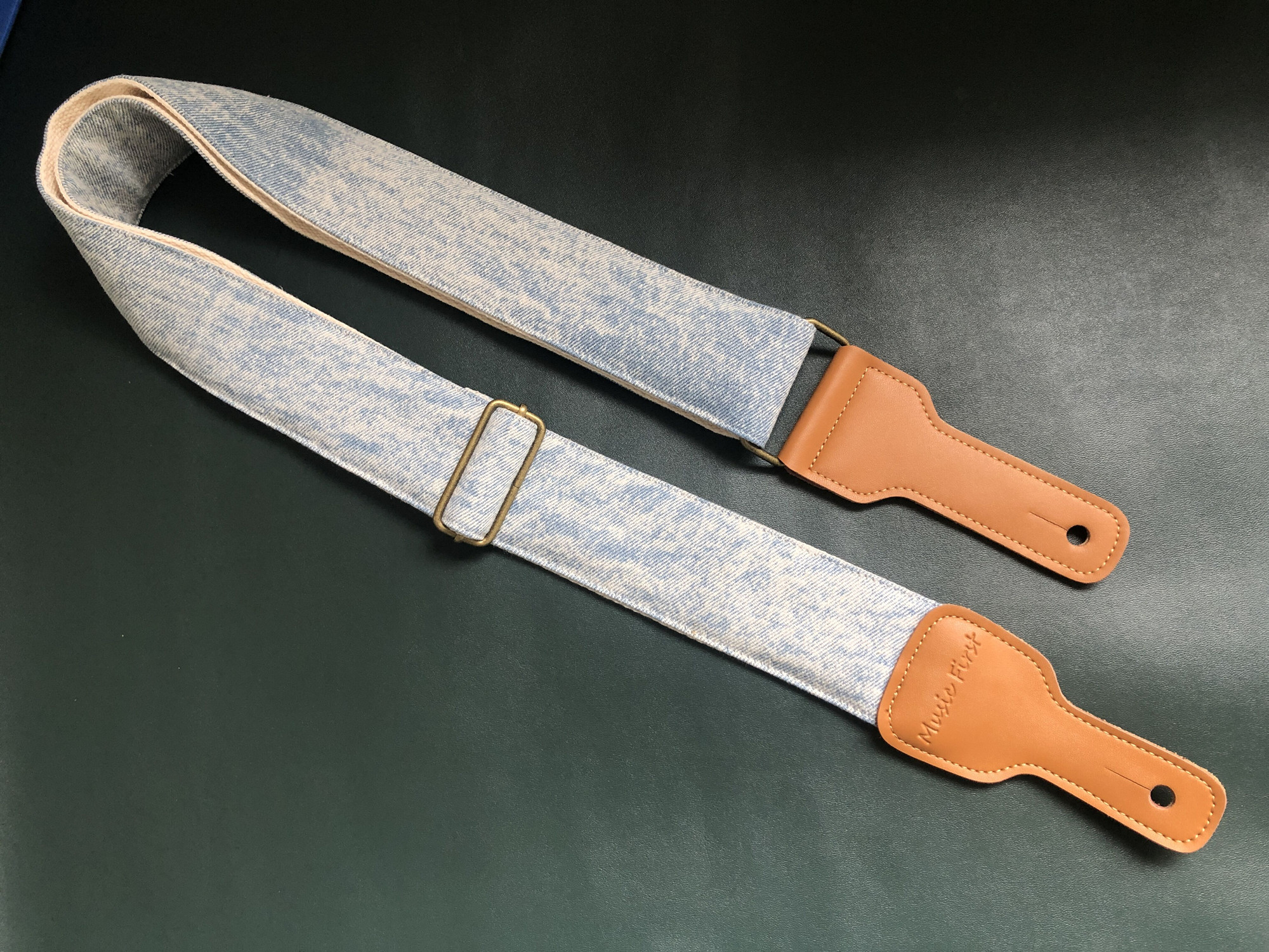 不羁的牛仔纯手工含海绵垫层纯色吉他背带贝斯背带Guitar strap