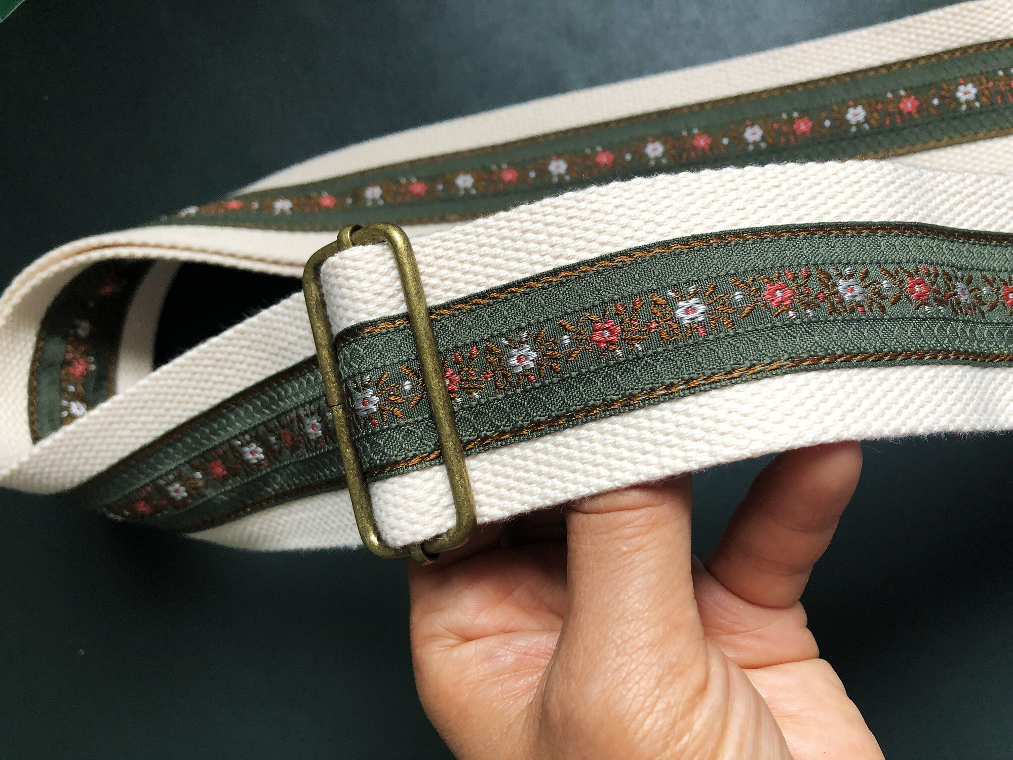 GIGOFURU复古绿吉他背带贝斯带