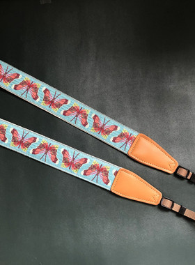 UNIKSTRAP纯手工 灵动蝴蝶刺绣加长相机背带微单单反camera strap