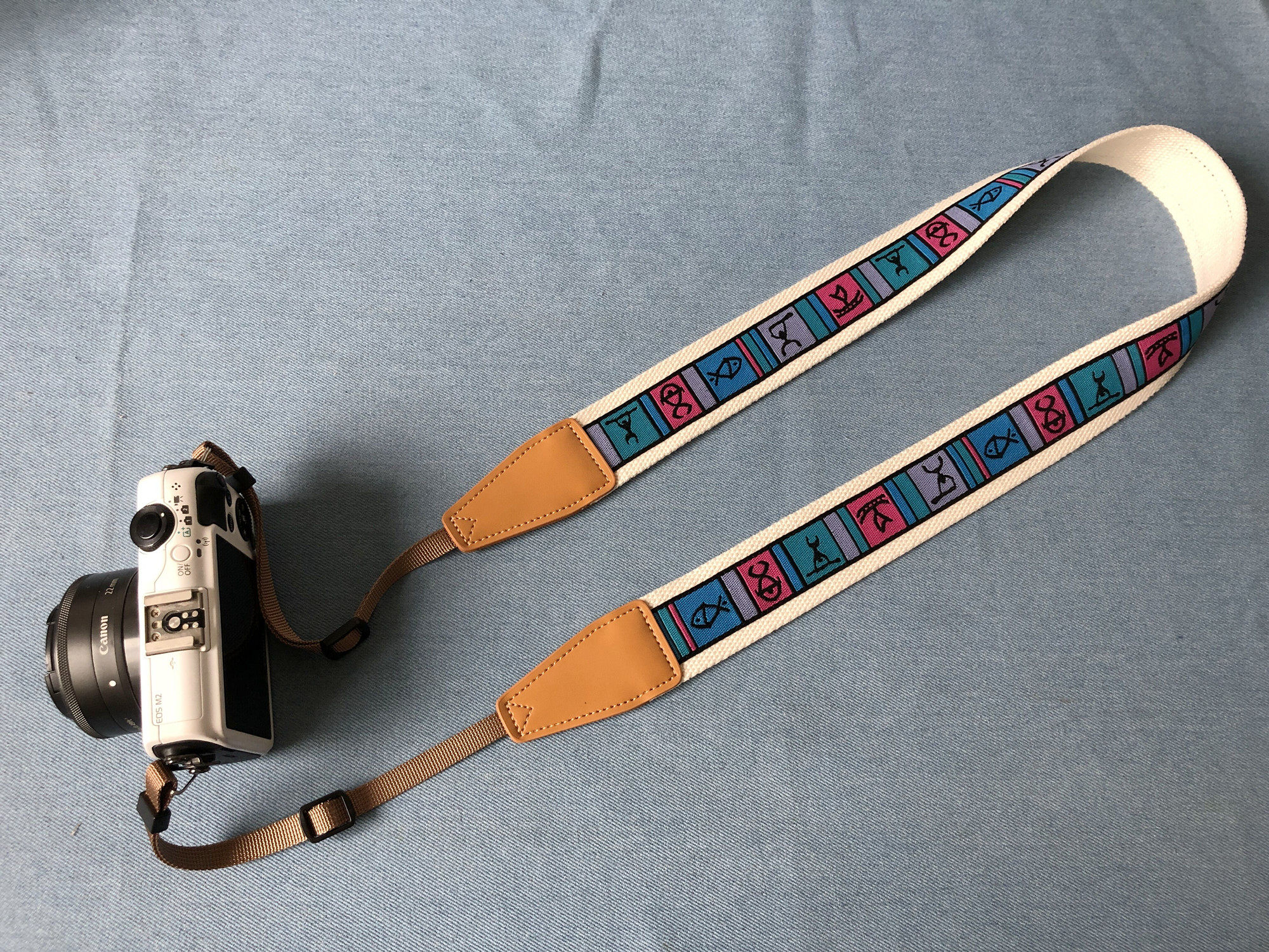 原创象形文字相机背带适用于单反微单等相机相机带Camera st