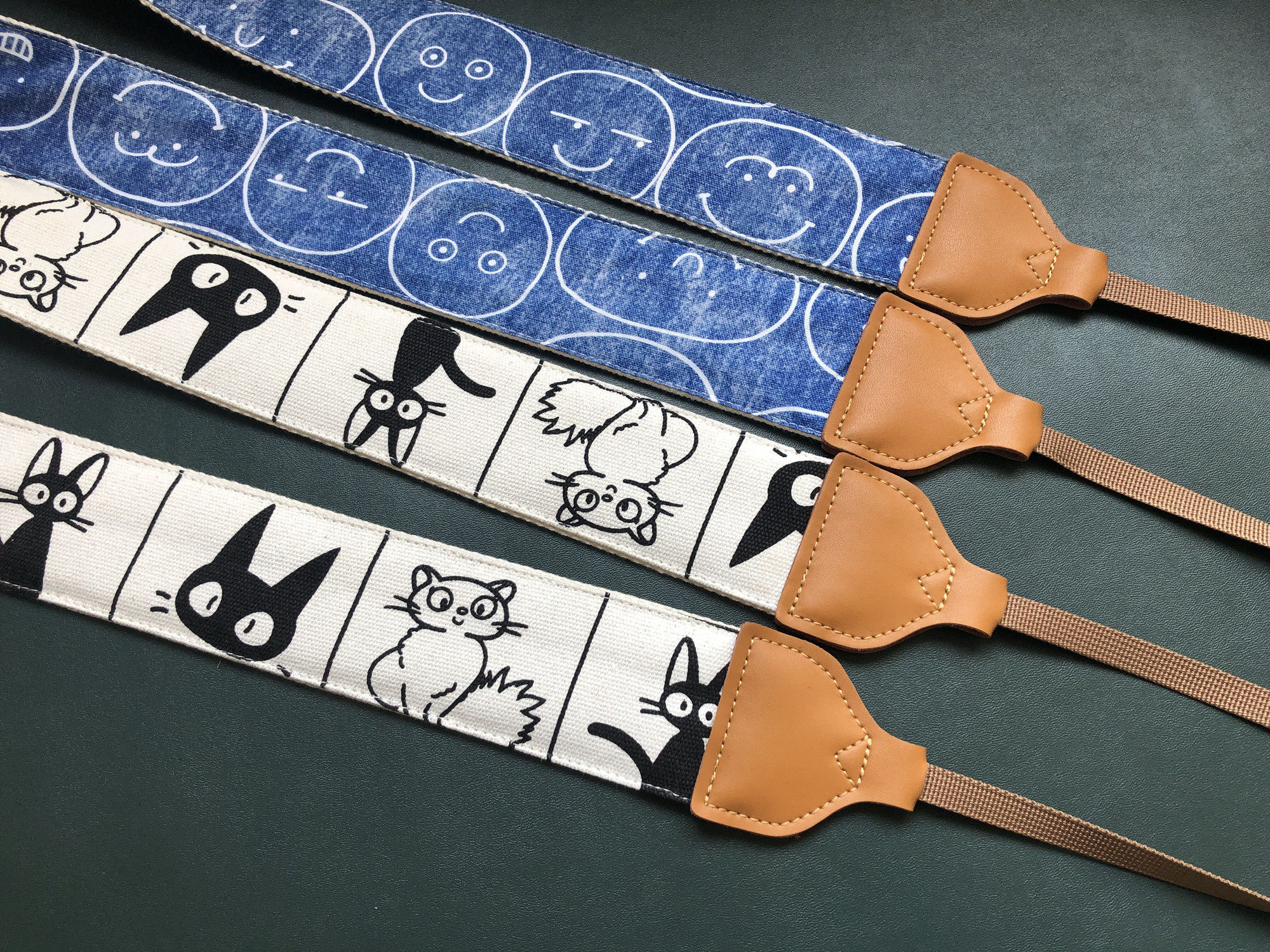 纯手工动漫主题漫画喵魔女笑脸加宽加长通用相机背带camera s