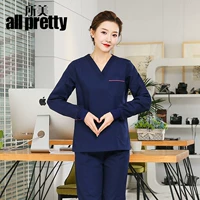 Тибетский синий плюс длинные женские ручные хлопковые костюмы -костюм