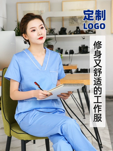 Хлопковая униформа врача, эластичный быстросохнущий комбинезон, короткий рукав, рабочая одежда