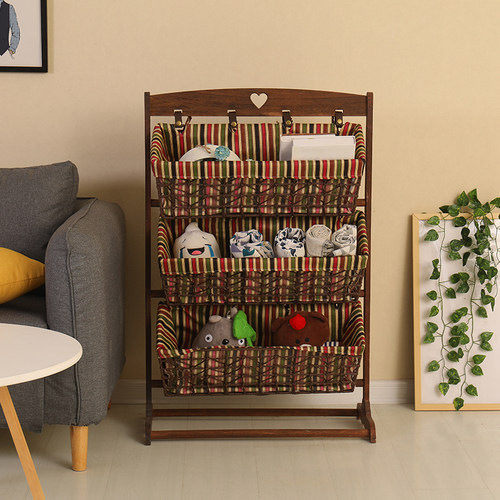 实木客厅卧室多功能玩具置物架