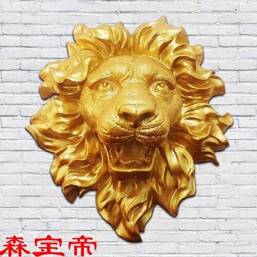 欧式壁饰壁挂动物狮子头树脂装饰品鱼池喷泉景观出水口喷水雕塑