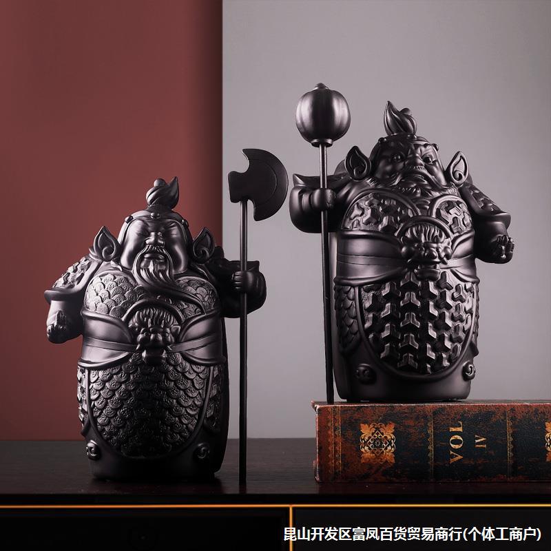 新护宅门神哼哈二将新中式摆件家居装饰品客厅门口玄关电视柜书房图片
