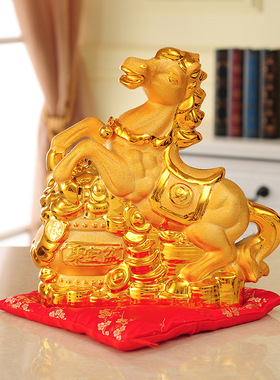 马到成功十二生肖陶瓷开业存钱罐