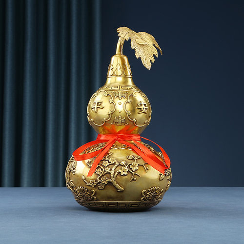 纯铜葫芦摆件家居装饰品摆设中式客厅玄关办公室工艺品摆件