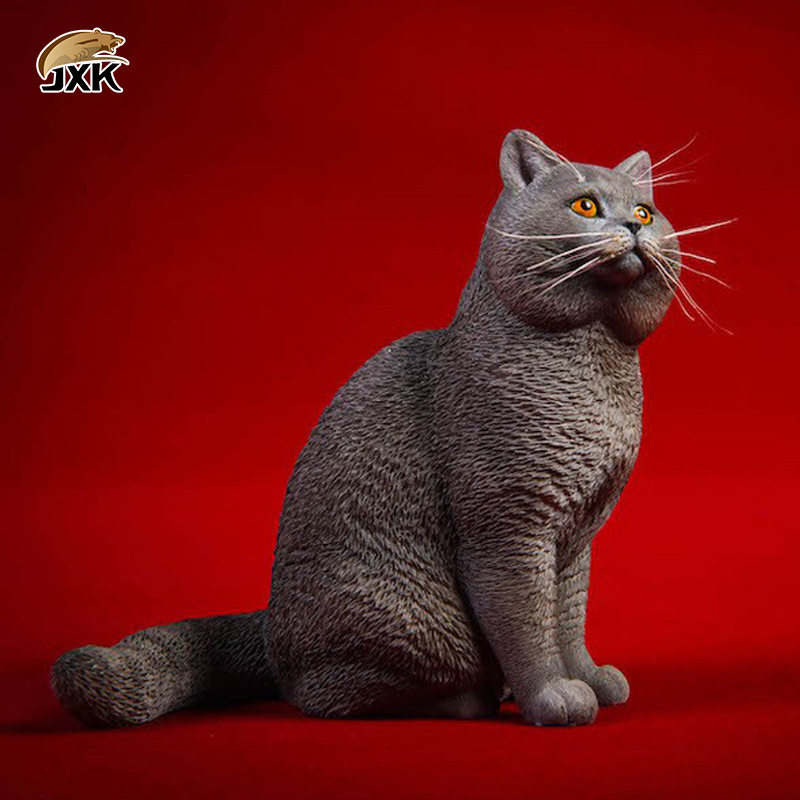 AY35 英国短毛猫/蓝猫/黑猫模型 仿真小猫咪英短周边玩偶手办摆件图片