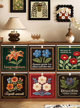 中古风衣服收纳箱卡莱克格子柜折叠收纳筐家用布艺储物整理盒定制