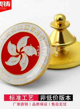 香港特别行政区徽徽章 周年回归区旗纪念章胸章襟章 紫荆花胸针