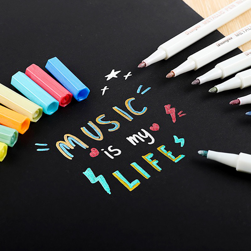 DIY相册配件黑卡油漆笔小号金属笔 创意影集斯塔相片笔10色选