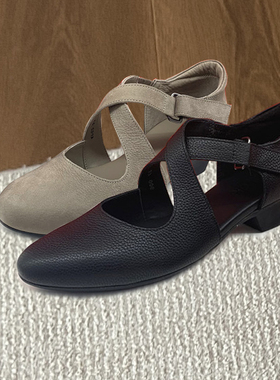 2025雅士女鞋交叉带女中空玛丽珍鞋子梁雅氏邦气质舒适包头凉鞋女