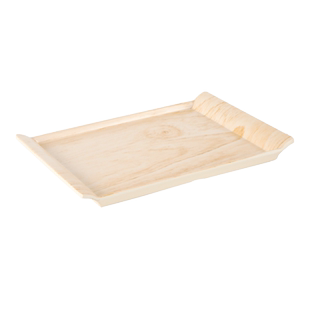 密胺托盘日式仿木纹茶餐盘长方形放杯子茶杯大号茶盘面包托盘商用