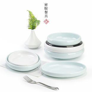 椭圆形塑料小吃泡菜碟子酒店餐厅浅盘子商用 凯柏雅密胺小碟子韩式
