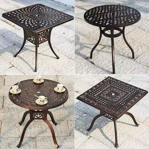 户外铝合金小尺寸带伞孔冰桶圆桌