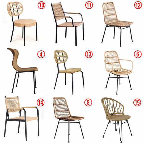 酒店户外露台庭院设计师藤椅北欧