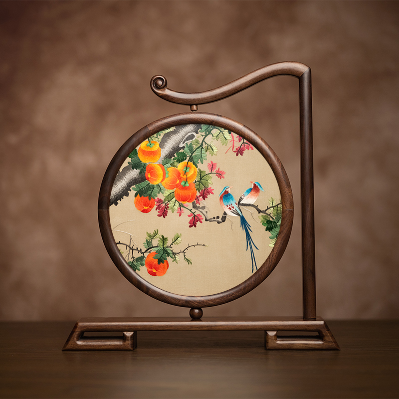 苏绣摆件新中式客厅装饰台屏苏州特色双面绣摆台非遗工艺纪念礼品