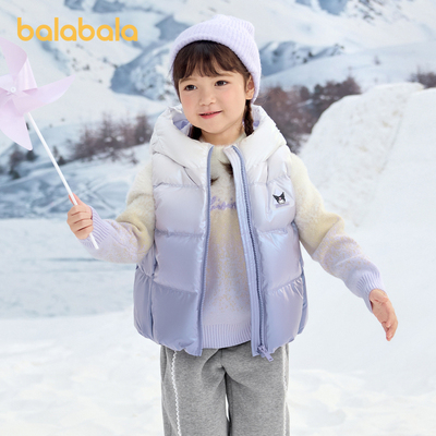 巴拉巴拉马甲女童连帽羽绒背心