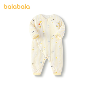 巴拉巴拉童装 新生婴儿连体衣男女宝宝衣服哈衣抱衣夹棉保暖萌 冬装