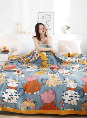 纱布盖毯五层被夏凉被可机洗