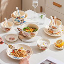 蜡笔小新餐具米饭碗餐具套装 儿童可爱面碗家用碗筷勺盘子 碗盘新款