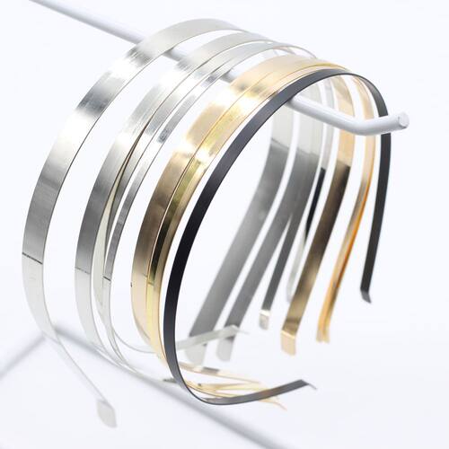 DIY饰品配件3mm5MM7mm10mm发箍铁头箍电镀金镍色发箍材料黑色底胚