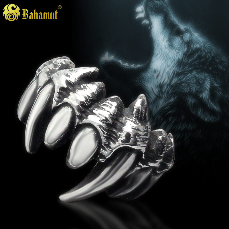 个性狼牙戒指潮男朋克哥特配饰单身维京北欧美钛钢饰品指环男生