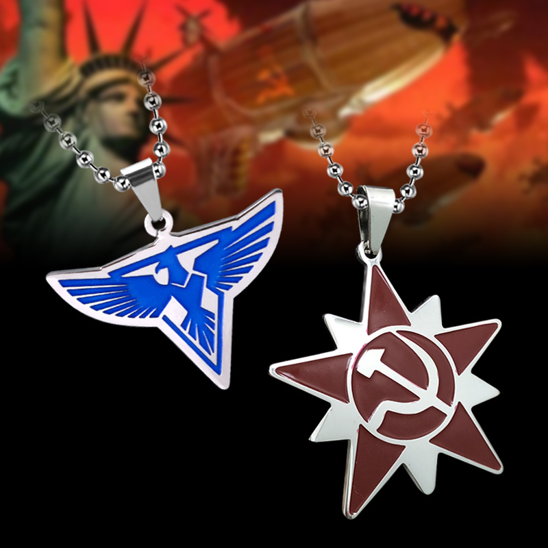 红色警戒项链男潮个性苏联刻字