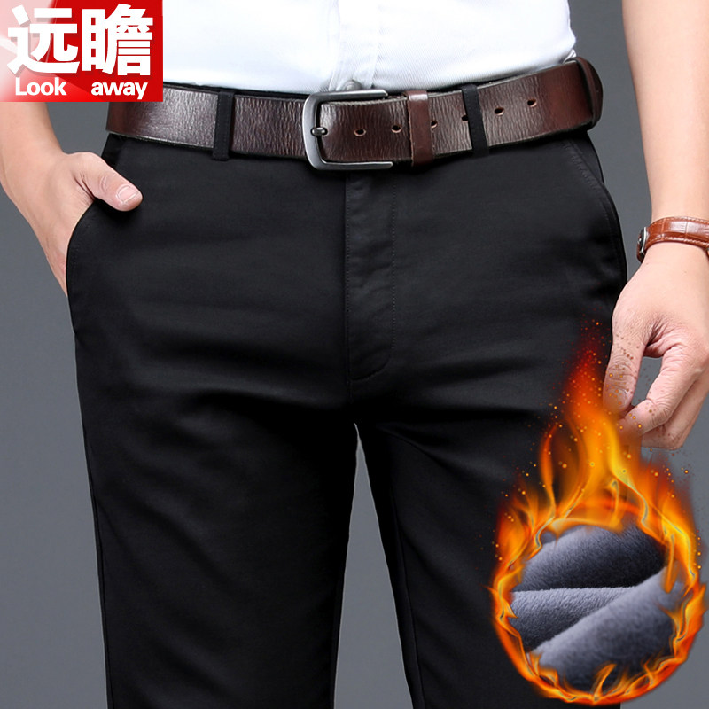 冬季加绒加厚休闲裤男士直筒宽松西裤秋冬款男裤爸爸商务中年裤子在类目 男装, 休闲裤中 - 来自Buy2taobao.com提供专业的淘宝代购服务