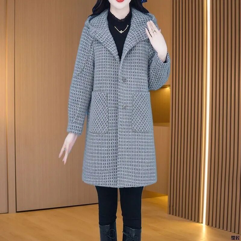 法式时尚潮流毛呢外套女秋冬新款年轻妈妈气质遮肉显瘦优雅风衣