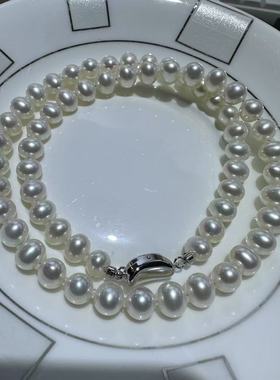 S925银 7-8mm淡水珍珠项链 XL2772