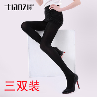 三双装天姿春秋天鹅绒打底连裤袜收腹提臀微压力显瘦丝袜天资8801