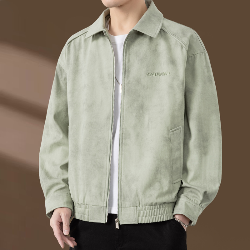 春秋季翻领刺绣外套男装