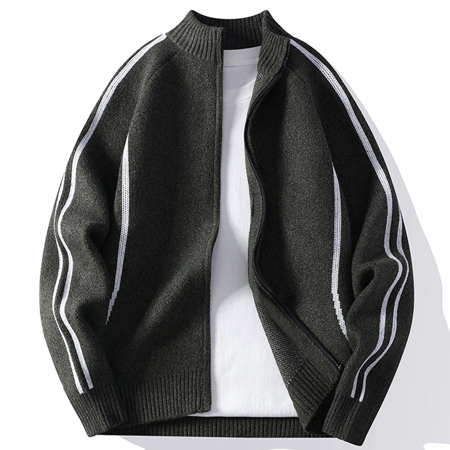 新款春秋季男士立领拉链针织开衫青少年百搭保暖线衣外套潮牌毛衣,男装,针织衫/毛衣,淘宝优惠券,粉丝福利购,淘宝优惠卷