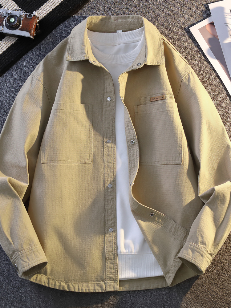 侨迪蒙拉2025新款春装纯棉长袖衬衫外套男装夹克潮流春秋休闲衬衣