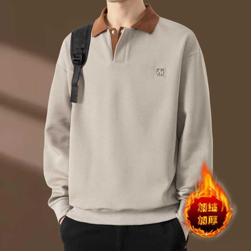 男士卫衣春秋新款翻领长袖百搭