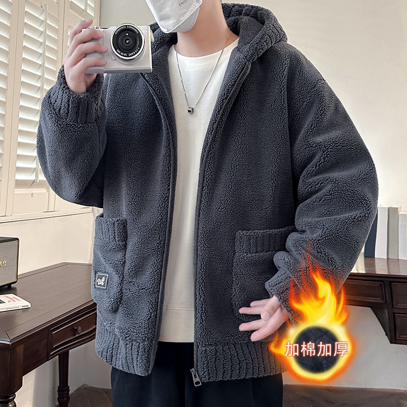 侨迪蒙拉加棉加厚秋冬摇粒绒棉衣