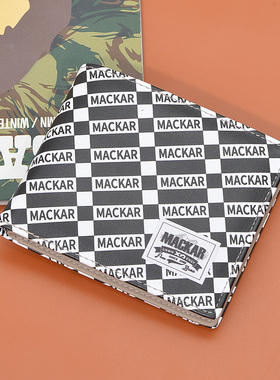 潮牌钱包男短款学生大容量多卡位驾驶证多功能卡包一体横款皮钱夹