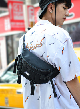 街头潮牌运动腰包男单肩斜挎包机能休闲时尚ins潮流斜跨小胸包女