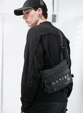 潮牌工装斜挎包男包街头个性机能小挂包ins嘻哈休闲运动单肩背包