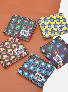 潮牌钱包男女短款青年学生日韩ins创意个性可爱卡通动漫真皮钱夹