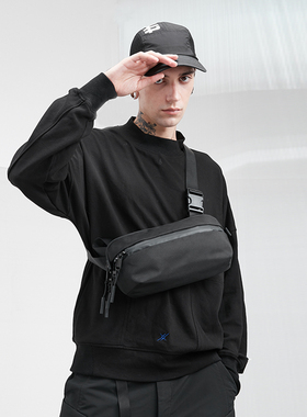 潮牌腰包男街头斜挎包单肩胸包休闲ins嘻哈机能运动多功能小包潮
