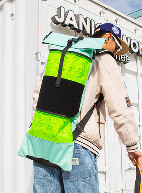 Mackar双肩滑板包路陆冲板护具收纳包双翘板陆地冲浪板背包滑板袋