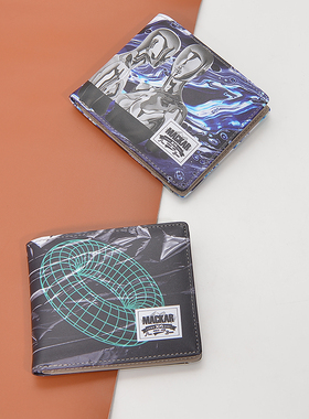 潮牌ins钱包男短款学生创意个性潮流多卡位驾驶证卡包一体零钱夹