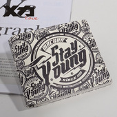 Mackar潮牌钱包男短款 PU钱夹 创意韩版 青年高中大学生潮流时尚 个性